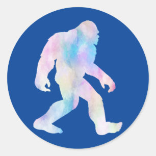 Watercolor Bigfoot Classic Round Sticker