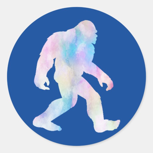 Watercolor Bigfoot     Classic Round Sticker (Front)