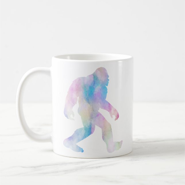 Watercolor Bigfoot Coffee Mug (Left)