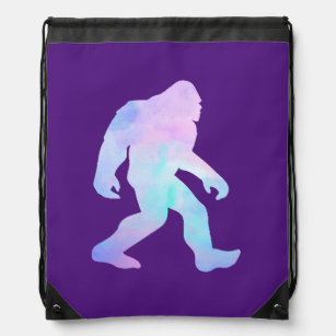 Watercolor Bigfoot Drawstring Bag
