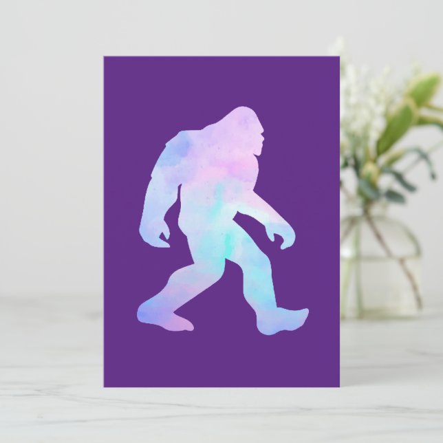 Watercolor Bigfoot       Invitation (Standing Front)