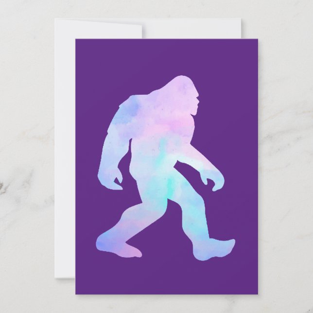 Watercolor Bigfoot Invitation (Front)