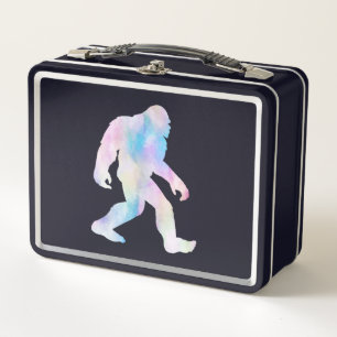 Watercolor Bigfoot Metal Lunch Box