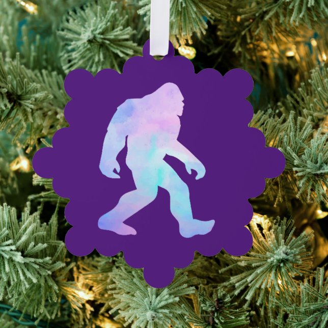 Watercolor Bigfoot Ornament Card (Insitu (Tree))