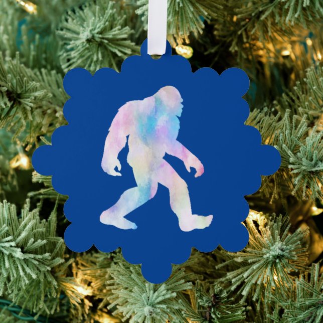 Watercolor Bigfoot       Ornament Card (Insitu (Tree))
