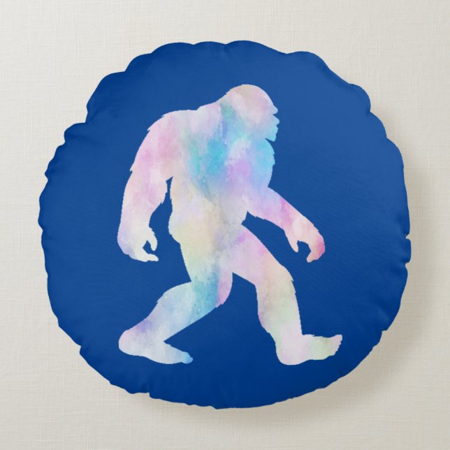 Watercolor Bigfoot      Round Pillow (Front)