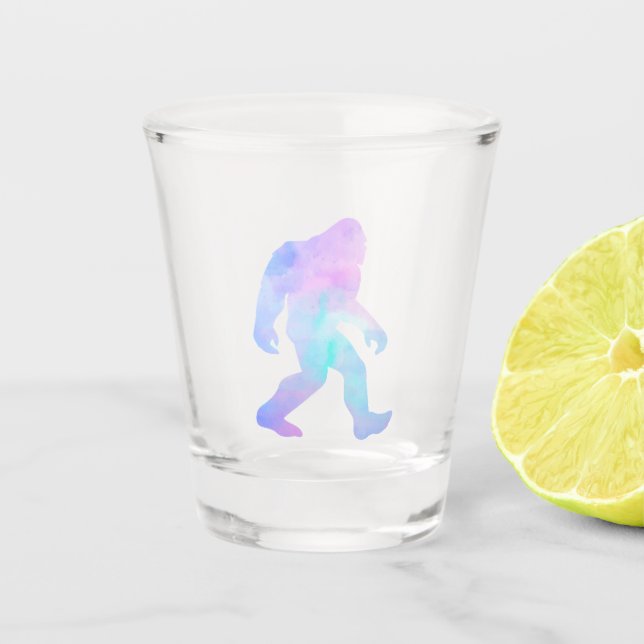 Watercolor Bigfoot       Shot Glass (Front)