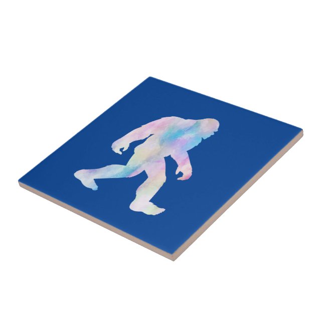 Watercolor Bigfoot        Tile (Side)