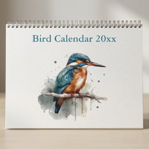 Watercolor Bird Collection, custom  Calendar