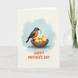 Watercolor Bird Family Card