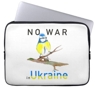 Watercolor bird No war in Ukraine Laptop Sleeve