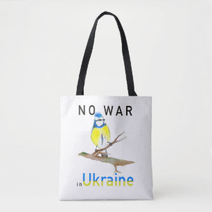 Watercolor bird No war in Ukraine Tote Bag