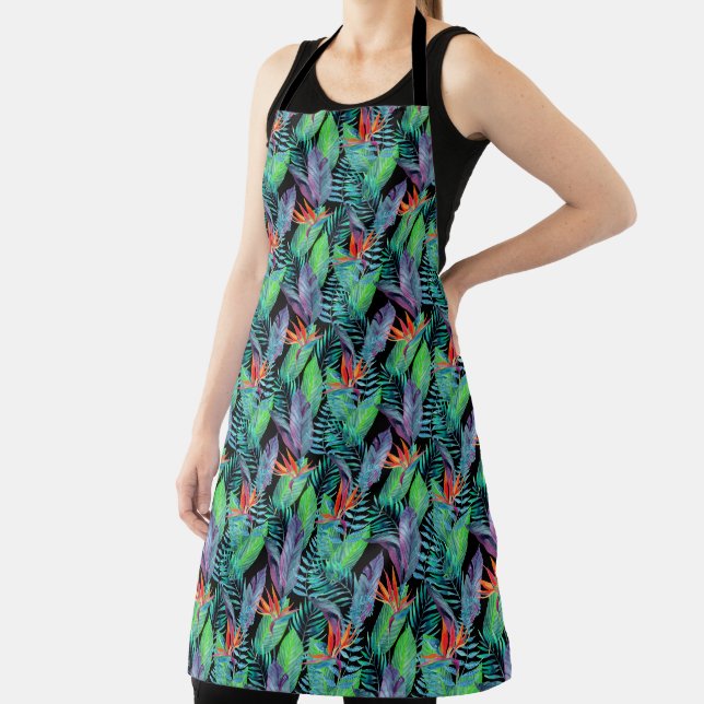 Watercolor Bird Of Paradise Apron (Insitu)