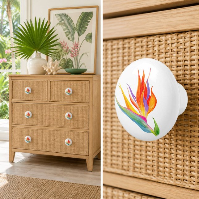 Watercolor Bird of Paradise  Ceramic Knob (Creator Uploaded)