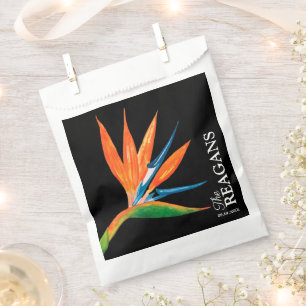 Watercolor Bird of Paradise Custom Favour Bag
