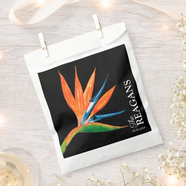 Watercolor Bird of Paradise Custom Favour Bag (Clipped)
