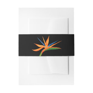 Watercolor Bird of Paradise Invitation Belly Band