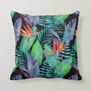 Watercolor Bird Of Paradise Throw Pillow