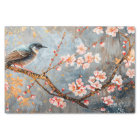 Watercolor Bird on Cherry Blossom
