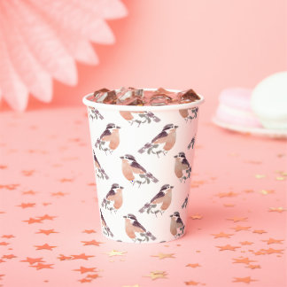Watercolor Bird Pattern Coffee Cups