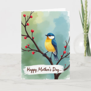 Watercolor Bird Scene Card