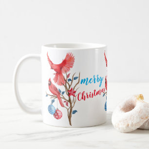 Watercolor birds Merry Christmas personalized Coffee Mug