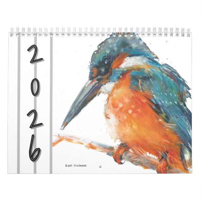 Watercolor Birds Wall Calendar 2026 (Cover)
