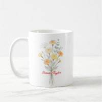 Watercolor Birth Flower Marigold Custom