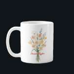 Watercolor Birth Flower Narcissus Custom Coffee Mug<br><div class="desc">Celebrate a special connection with our Watercolor Birth Flower Personalized Mug. Featuring a floral illustration that represents the unique beauty of their birth month, this mug blends artistic flair with everyday functionality. The soft, ethereal watercolor textures pop against the crisp ceramic, creating a piece that feels more like a work...</div>
