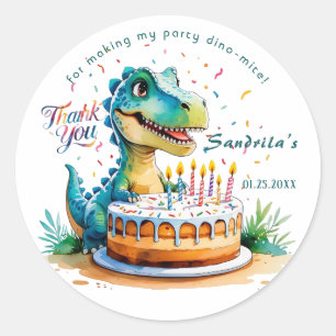 Watercolor BIRTHDAY Dinosaur Sticker 