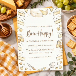 Watercolor Birthday Lover Party Cheese Gourmet Invitation