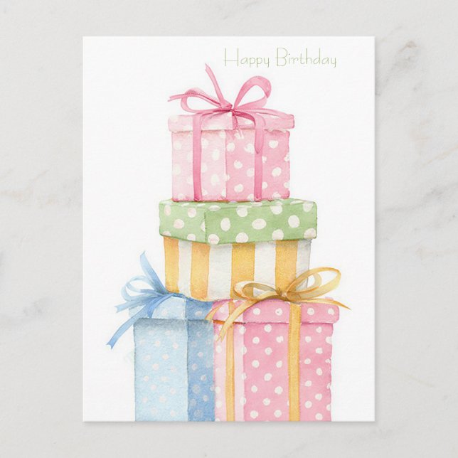 Watercolor Birthday Postcard (Front)