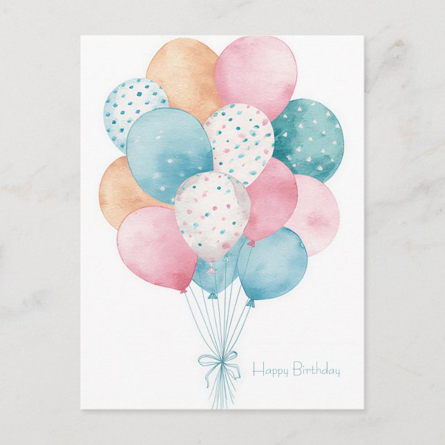 Watercolor Birthday Postcard (Front)