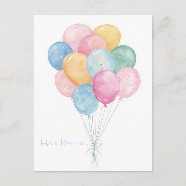 Watercolor Birthday Postcard (Front)