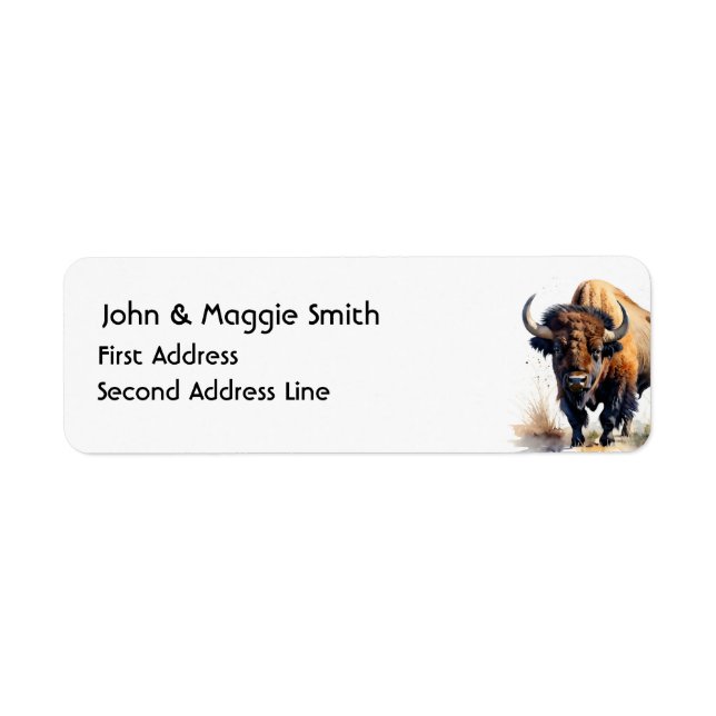 Watercolor Bison Buffalo  Wildlife Animal Art (Front)