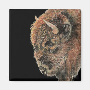 Watercolor Bison Buffalo Wildlife Animal Nature Magnet