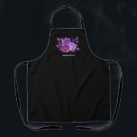 Watercolor black and purple floral botanical apron<br><div class="desc">Watercolor elegant black and purple floral botanical apron.</div>