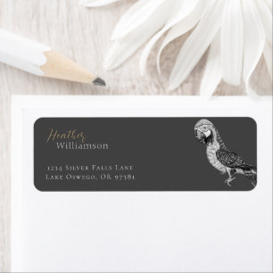 Watercolor Black and White Macaw Parrot