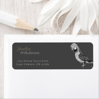 Watercolor Black and White Macaw Parrot