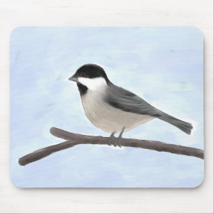 Watercolor Black-capped Chickadee Mousepad