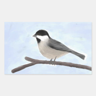 Watercolor Black-capped Chickadee Stickers