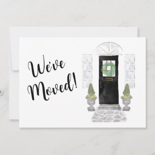 Watercolor Black Door We've Moved  Announcement