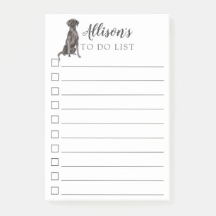 Watercolor Black Lab Dog Personalized To Do List Post-it Notes