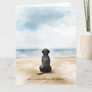 Watercolor Black Labrador Sympathy Card, Coastal Card