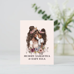 Watercolor Black Mom and Daughter (1) Postcard