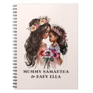 Watercolor Black Mom and Daughter (5) Notebook