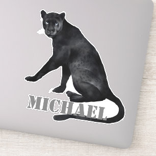 Watercolor Black Panther Leopard Personalized 