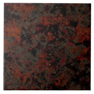 Watercolor Black Red Grey Paint Splash Abstract Tile