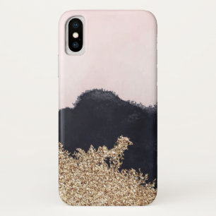 Watercolor black rose paint and gold torn Case-Mate iPhone case