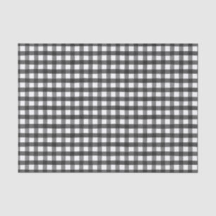 Watercolor Black White Buffalo Check Gift Wrapping Tissue Paper